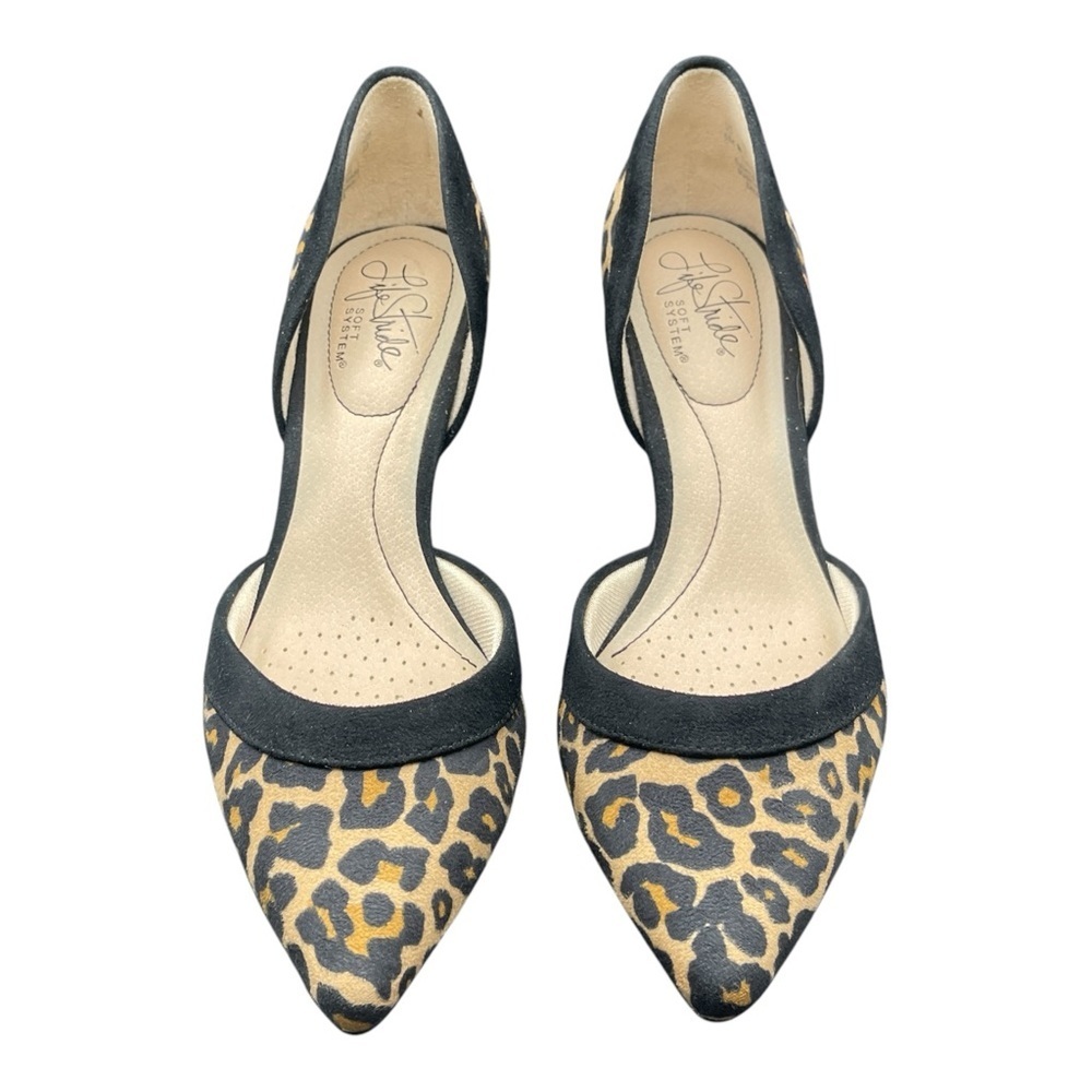 Life Stride Women’s Heels Brown Black Leopard Animal Print Stiletto Size 6 Glam - Picture 2 of 9
